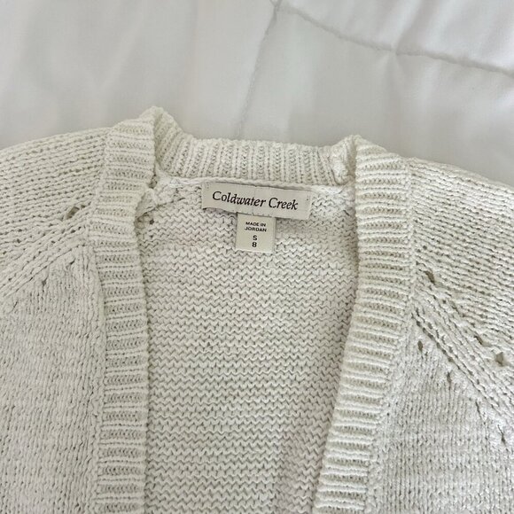 Coldwater Creek Womans 8 Cardigan Sweater White Cottagecore - Picture 2 of 6